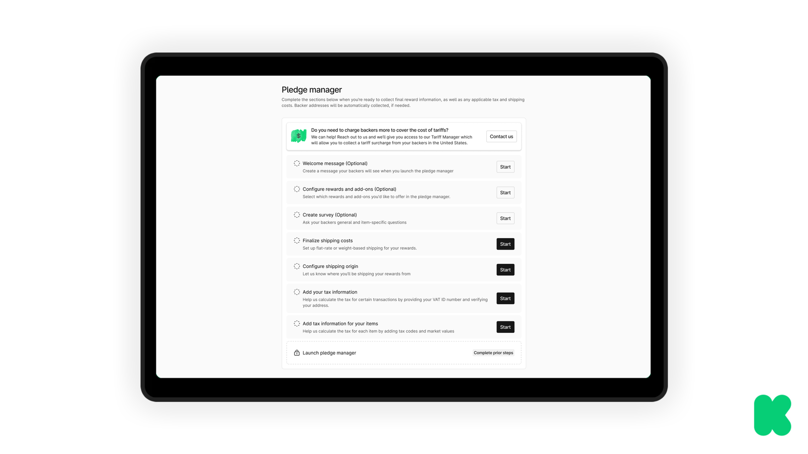 Navigating Tax Collection with Kickstarter’s Pledge Manager